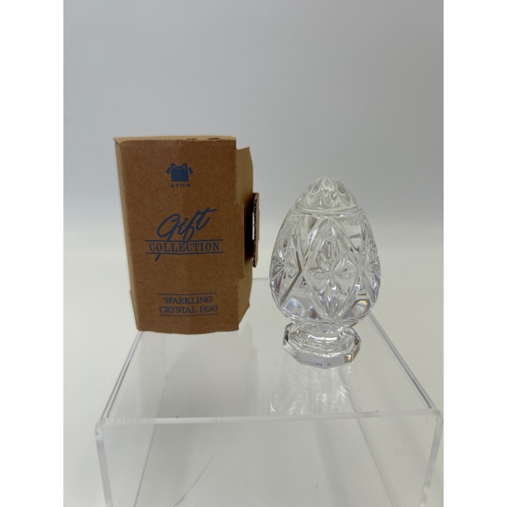 VTG Avon Sparkling Egg 24% Bleikristall Crystal Germany Made Gift Collection Box